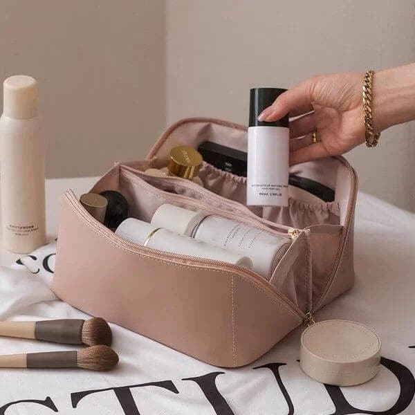 Leather Makeup Bag - Fashinoza