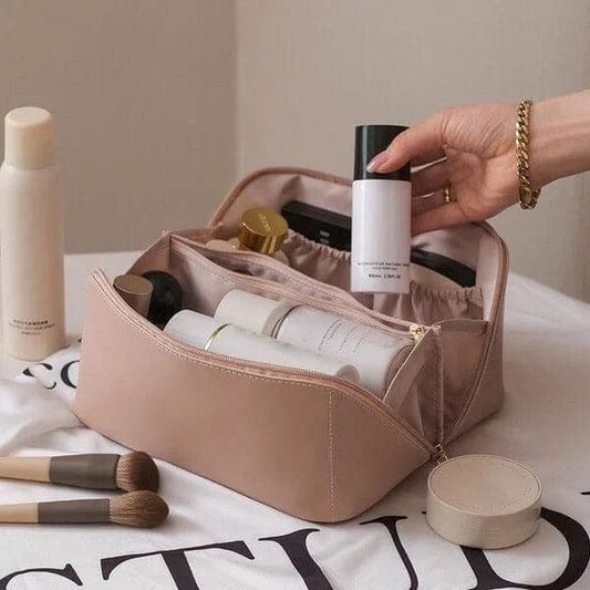 Leather Makeup Bag - Fashinoza