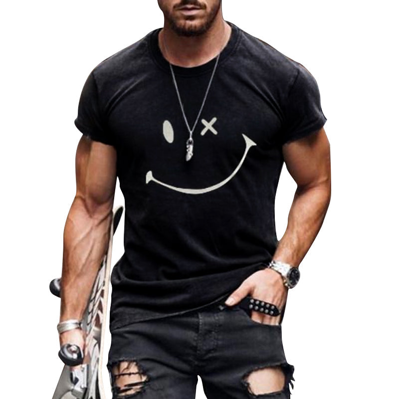 Men's Graphic T-Shirt Crew Neck Cotton - Fashinoza