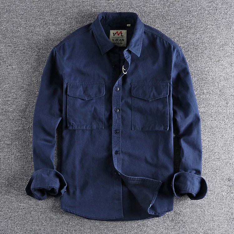 Men's Long Sleeve Utility Shirt - Fashinoza