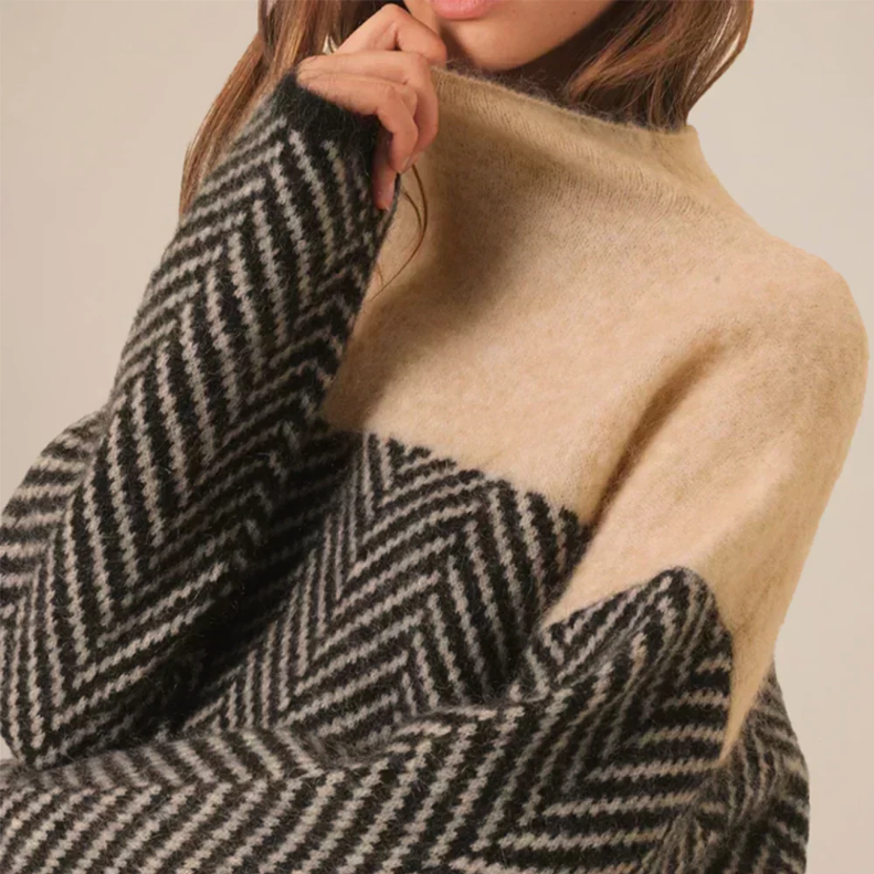 Aderline Women's Herringbone Knit Sweater