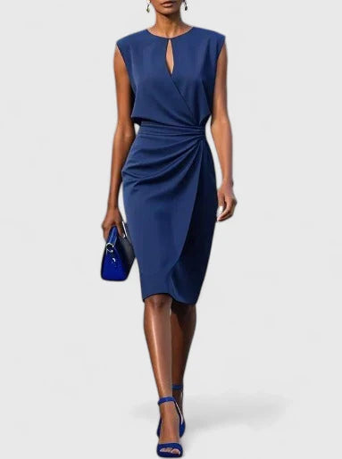 Women's Sleeveless Wrap Midi Dress - 
Fashinoza