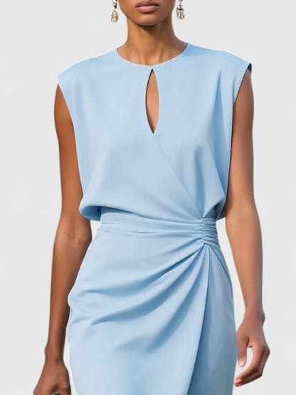 Women's Sleeveless Wrap Midi Dress