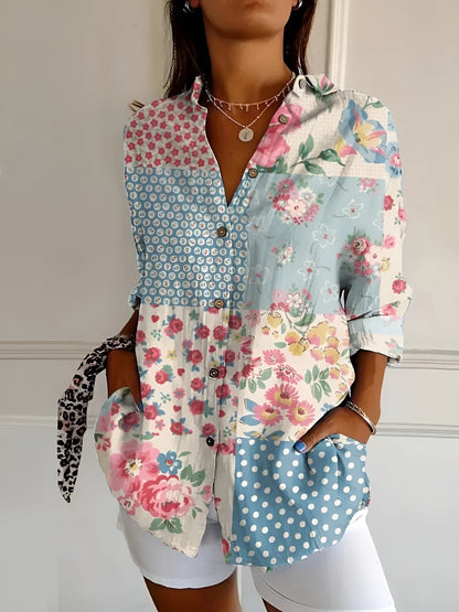 Women's Relaxed Fit Button Front Blouse