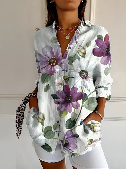 Women's Relaxed Fit Button Front Blouse