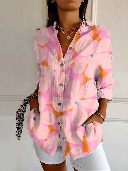 Women's Relaxed Fit Button Front Blouse