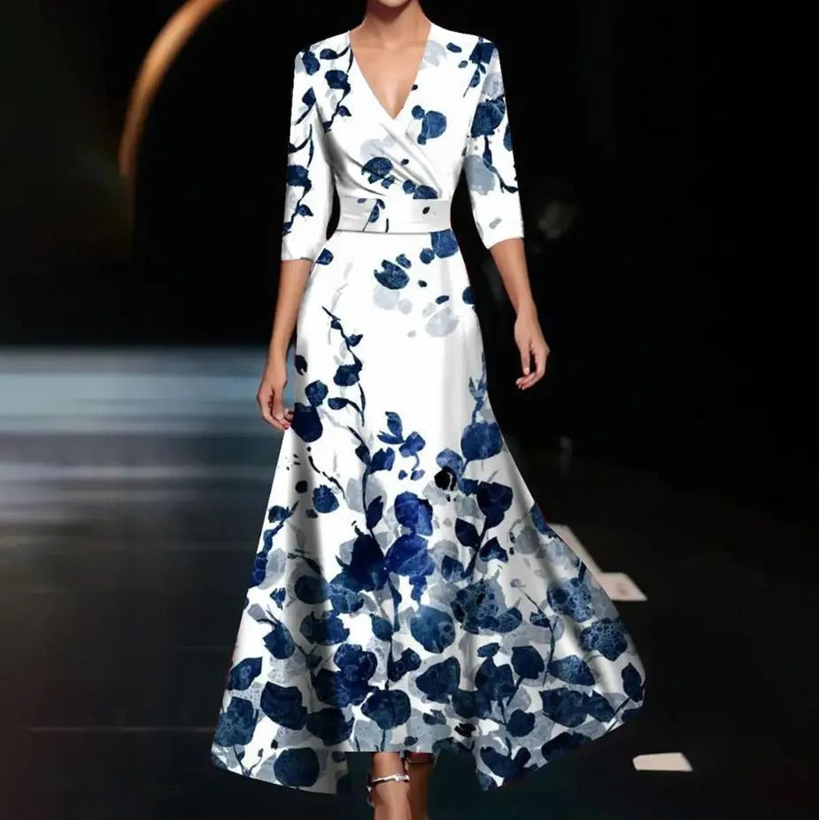 Floral Wrap Midi Dress