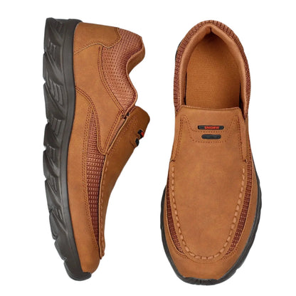 Men's Comfort Loafers Leather Brown - 
Fashinoza
