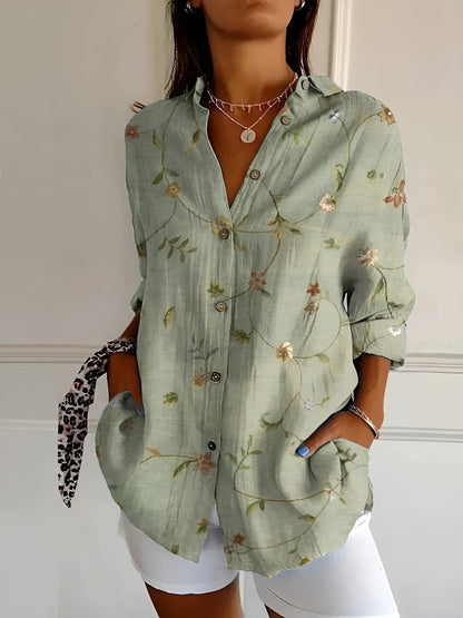 Women's Relaxed Fit Button Front Blouse