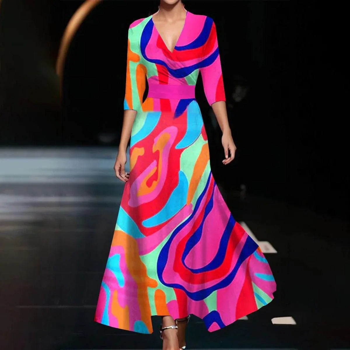 Floral Wrap Midi Dress