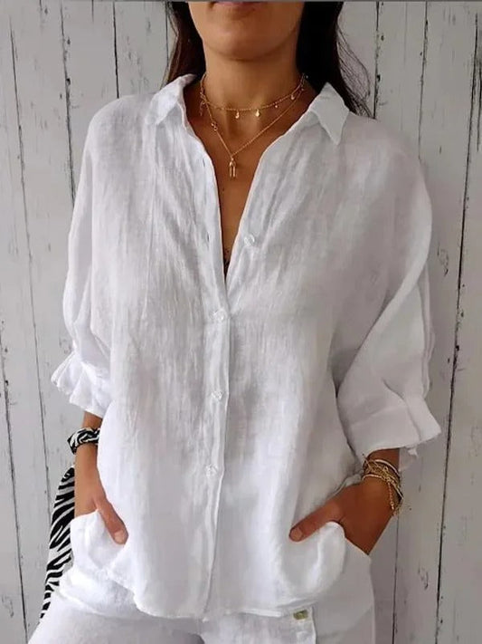 Cotton Linen Casual Shirt - 
Fashinoza