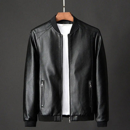 Men's Leather Jacket Rugged Brown - Fashinoza