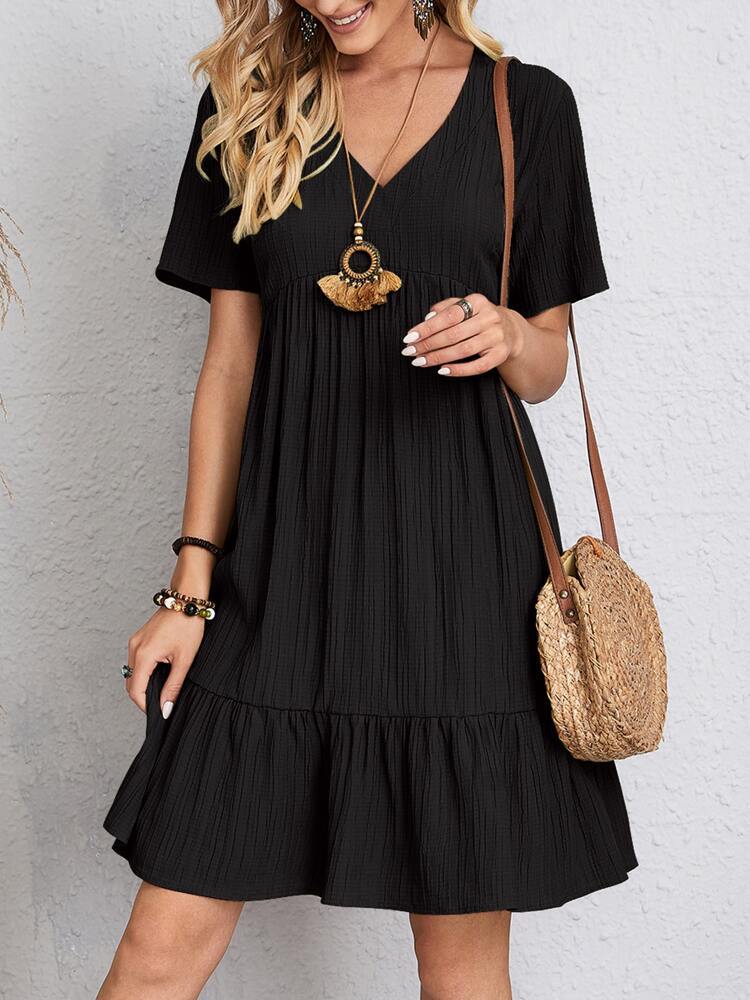 Women's Short Sleeve Belly Coverage Dress