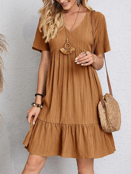 Women's Short Sleeve Belly Coverage Dress