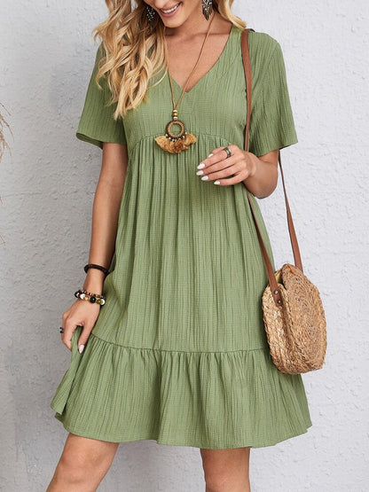 Women's Short Sleeve Belly Coverage Dress
