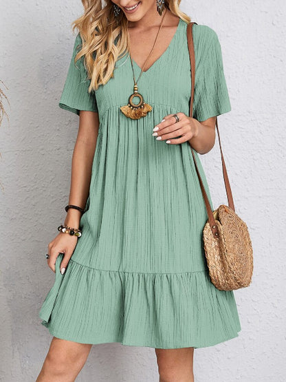 Women's Short Sleeve Belly Coverage Dress