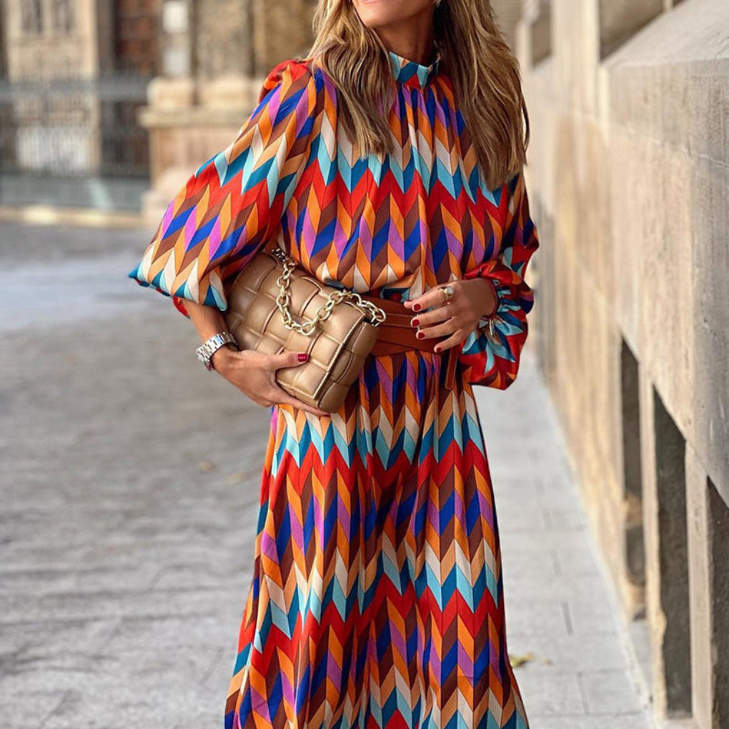 Women's Tie Dye Print Maxi Dress - Fashinoza