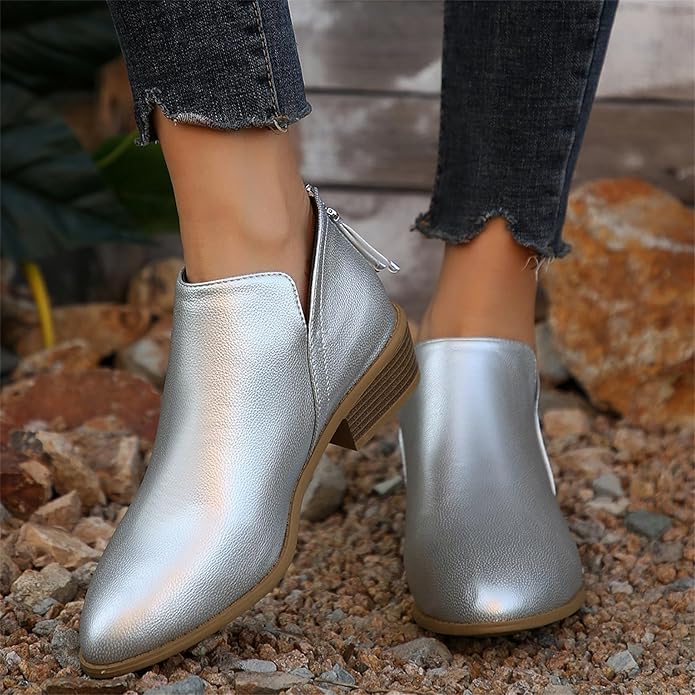 Image of Veronica | Women's V-Cut Pointed Toe Ankle Boots