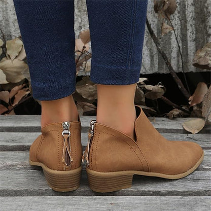 Image of Veronica | Women's V-Cut Pointed Toe Ankle Boots