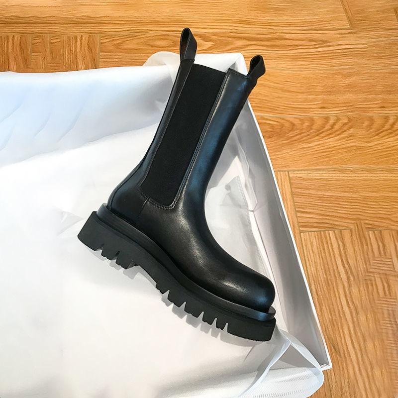 Women's Mid-Calf Boots Elastic Sides