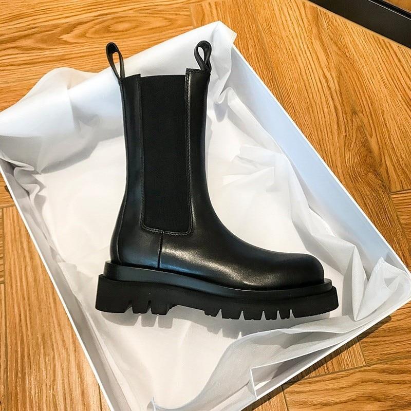 Women's Mid-Calf Boots Elastic Sides