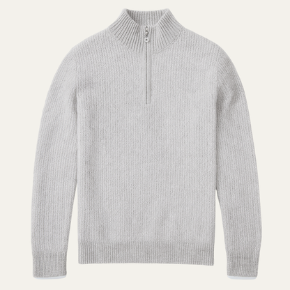 Valladolid Men's Knit Sweater Quarter Zip High Collar - Fashinoza