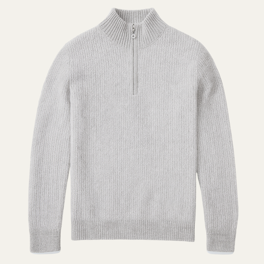 Valladolid Men's Knit Sweater Quarter Zip High Collar - Fashinoza