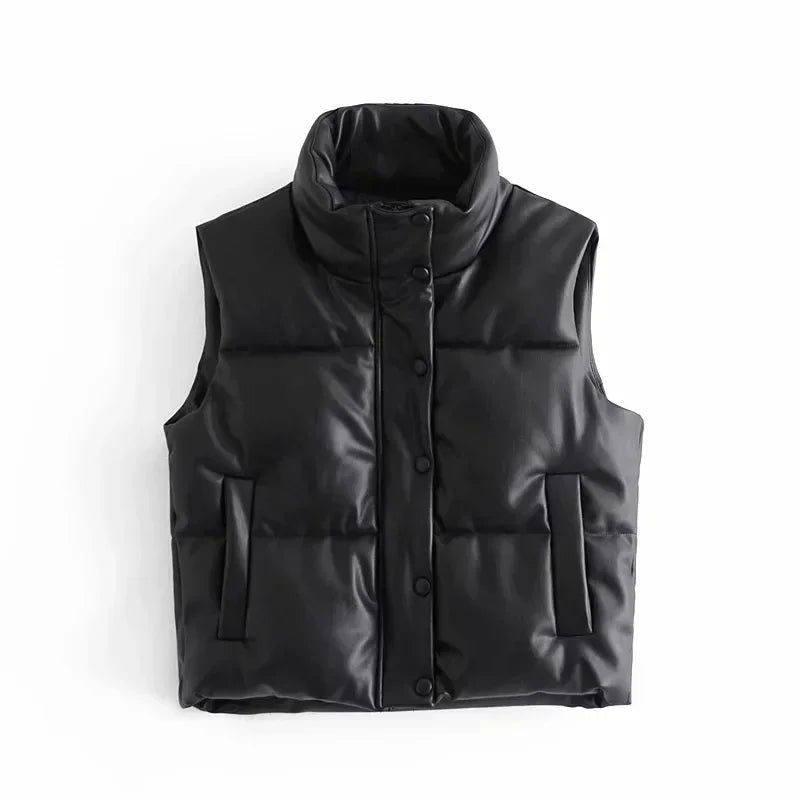 Women's Quilted Puffer Vest Jacket - Fashinoza