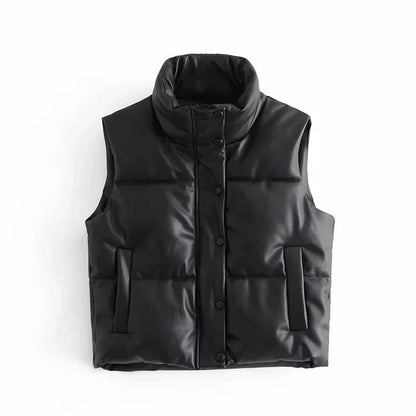 Women's Quilted Puffer Vest Jacket - Fashinoza