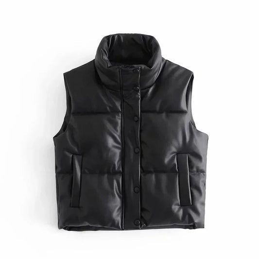 Women's Quilted Puffer Vest Jacket - Fashinoza