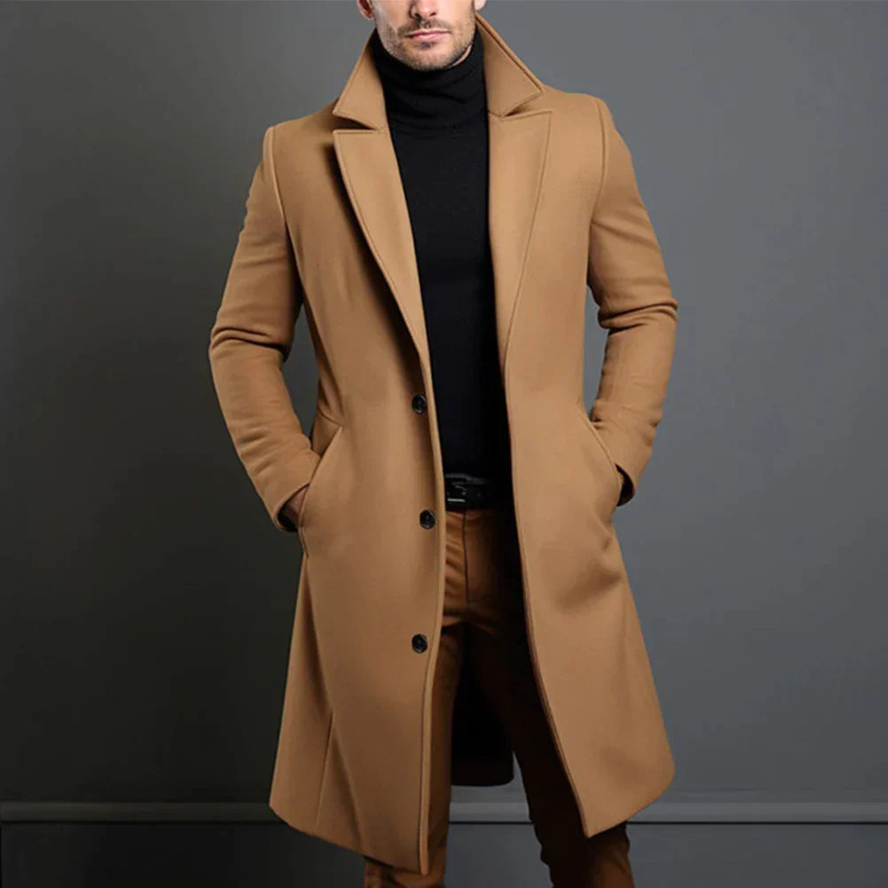 Vince Men's Single Breasted Long Coat - Fashinoza