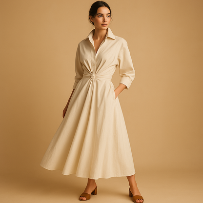 Women's A-Line Vintage Dress - 
Fashinoza