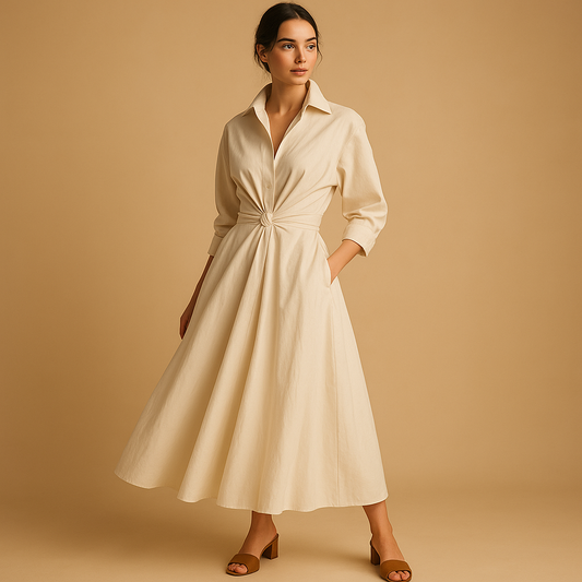 Women's A-Line Vintage Dress - 
Fashinoza