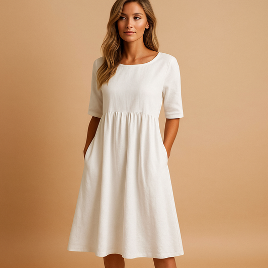 Women's Vintage Midi Dress Retro Elegant Style - 
Fashinoza