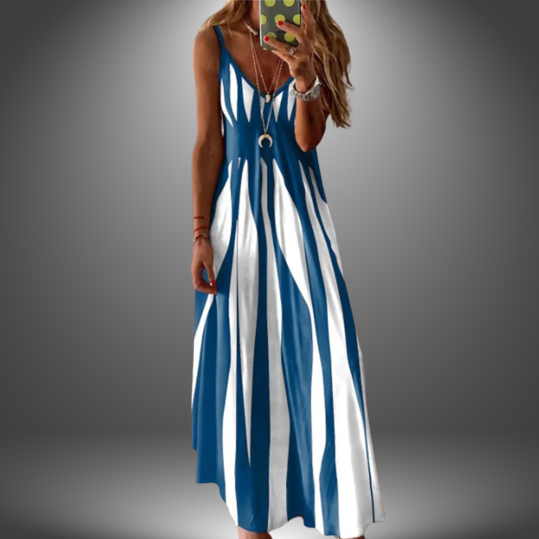 Women's A-Line Maxi Dress Spaghetti Strap Violet - Fashinoza