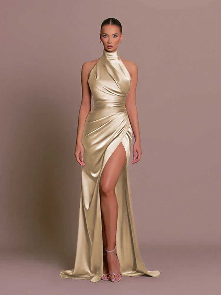 Image of Vivian | Women's Halter Neck Maxi Dress