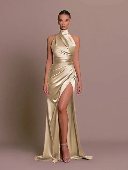 Image of Vivian | Women's Halter Neck Maxi Dress