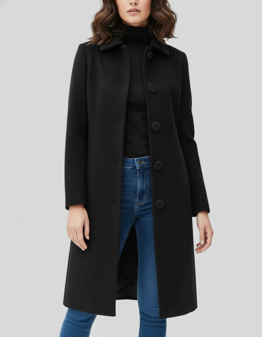 Vivian Women's Long Button Coat - Fashinoza