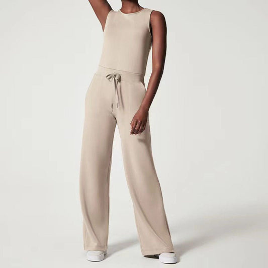 Women's Sleeveless Wide Leg Jumpsuit - Fashinoza
