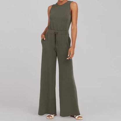 Women's Sleeveless Wide Leg Jumpsuit