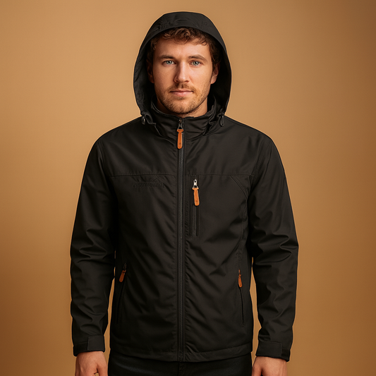 Mens Waterproof Rain Jacket Adjustable Hood - 
Fashinoza