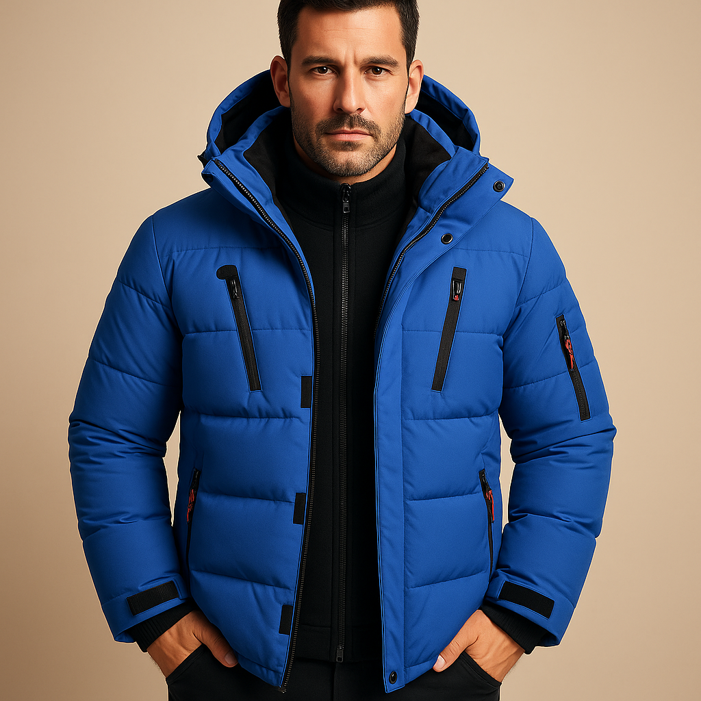 Men's Waterproof Winter Jacket Adjustable Hood - 
Fashinoza