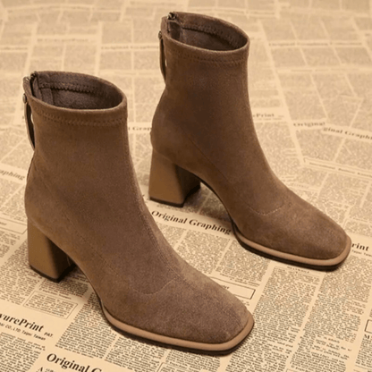 Women's Ankle Boots Rear Zipper Heel Style