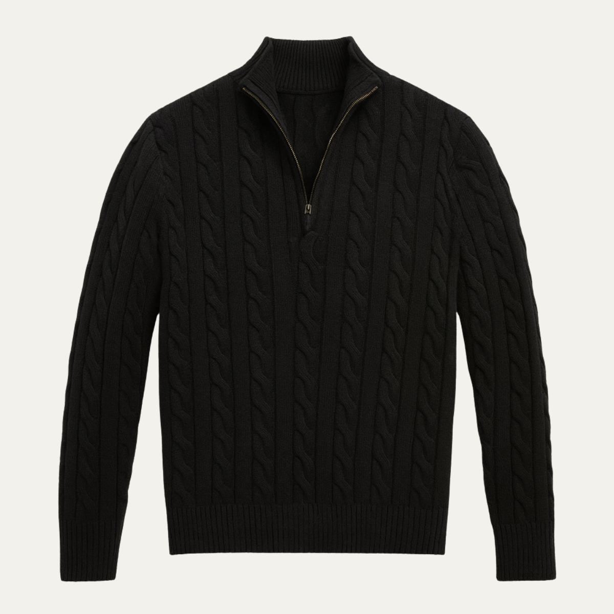 Men's Knit Cable Sweater Quarter Zip - Fashinoza