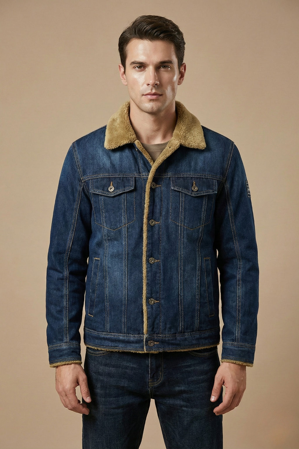 Men's Denim Button Down Jacket - Fashinoza