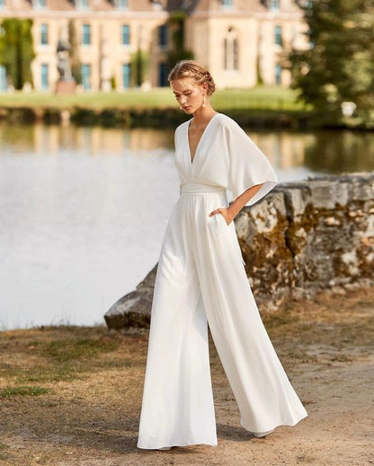 Women's Wide Leg Jumpsuit Two Piece Set - 
Fashinoza