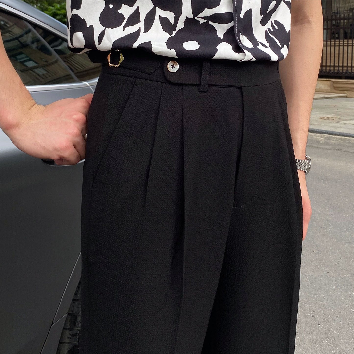 Image of Wilson | Men's Pleated High-Waisted Tapered Dress Pants
