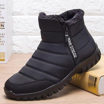 Mens Ankle Boots Leather Winter Boots Brown - 
Fashinoza