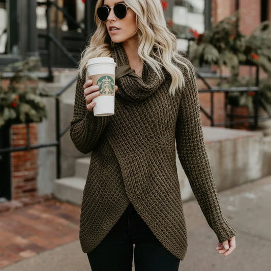 Women's Cozy Cardigan Wrap Front - Fashinoza