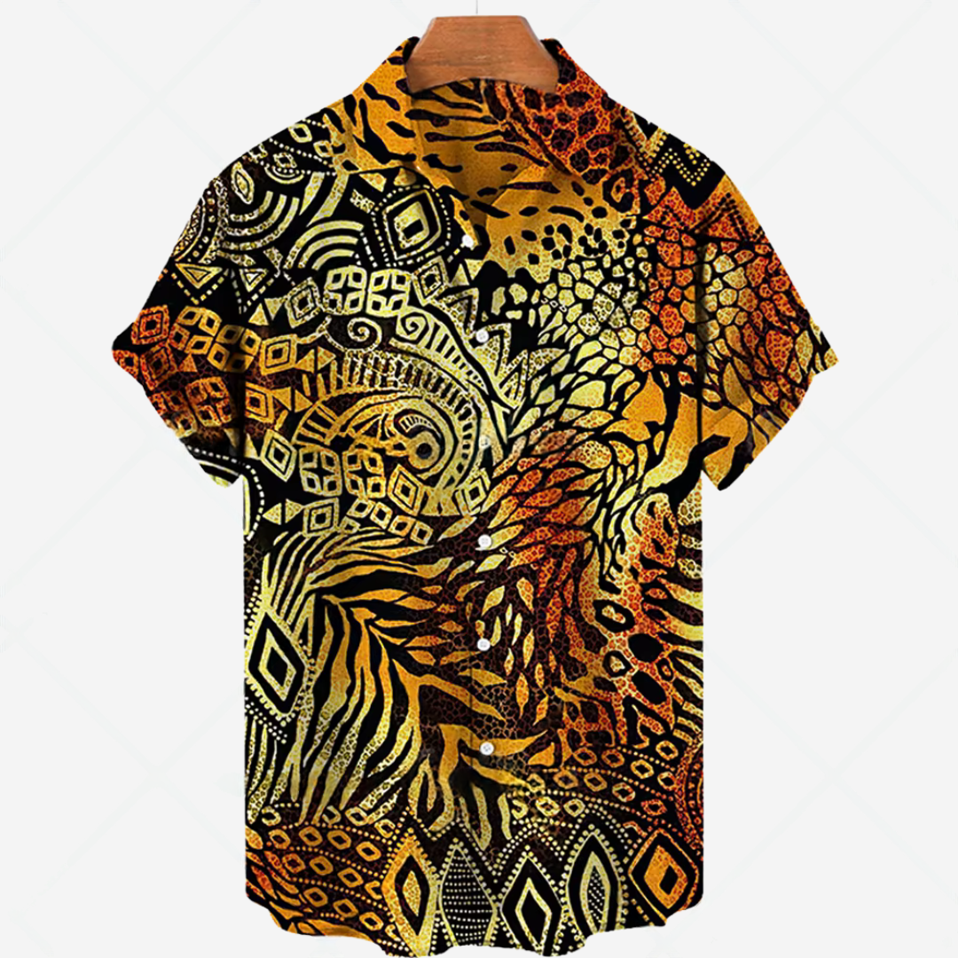 Men's Casual Short Sleeve Printed Shirt